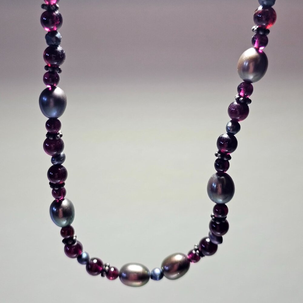 Amethyst and Metallic Necklace